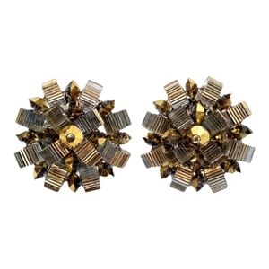 Vintage Made in Austria Earrings, Exquisite Cut Glass and Crystal Clip Earrings